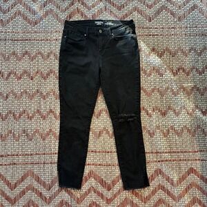 DENIZEN x LEVI'S | Modern Ankle Black Distressed Ripped Skinny Jeans, Size 12